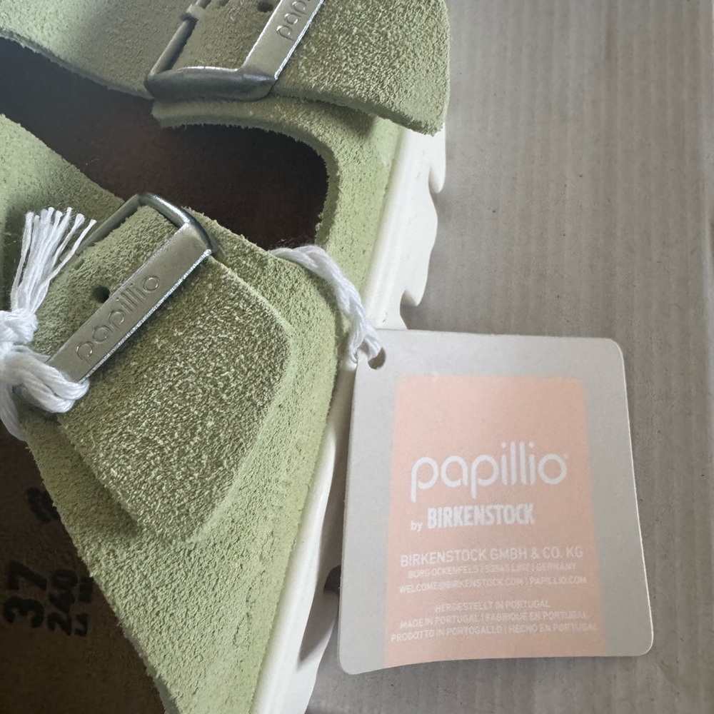 Birkenstock Light Green Suede Sandals - Picture 3 of 3